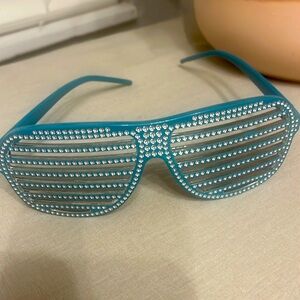 Turquoise blue diamond studded sunglasses